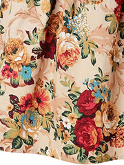 Floral Print Pleated Skirt with Pockets