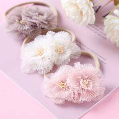 3pcs Baby Girls Mesh Flowers Headband Hair Accessories