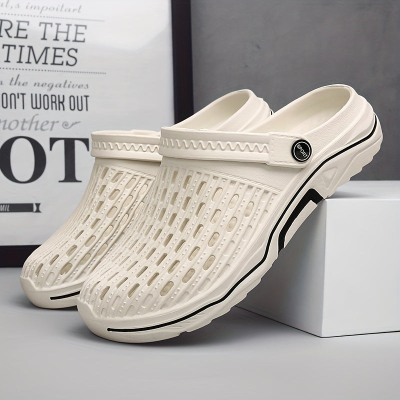 Men's Lightweight Comfy Clogs Hollow Out Non Slip Garden Shoes