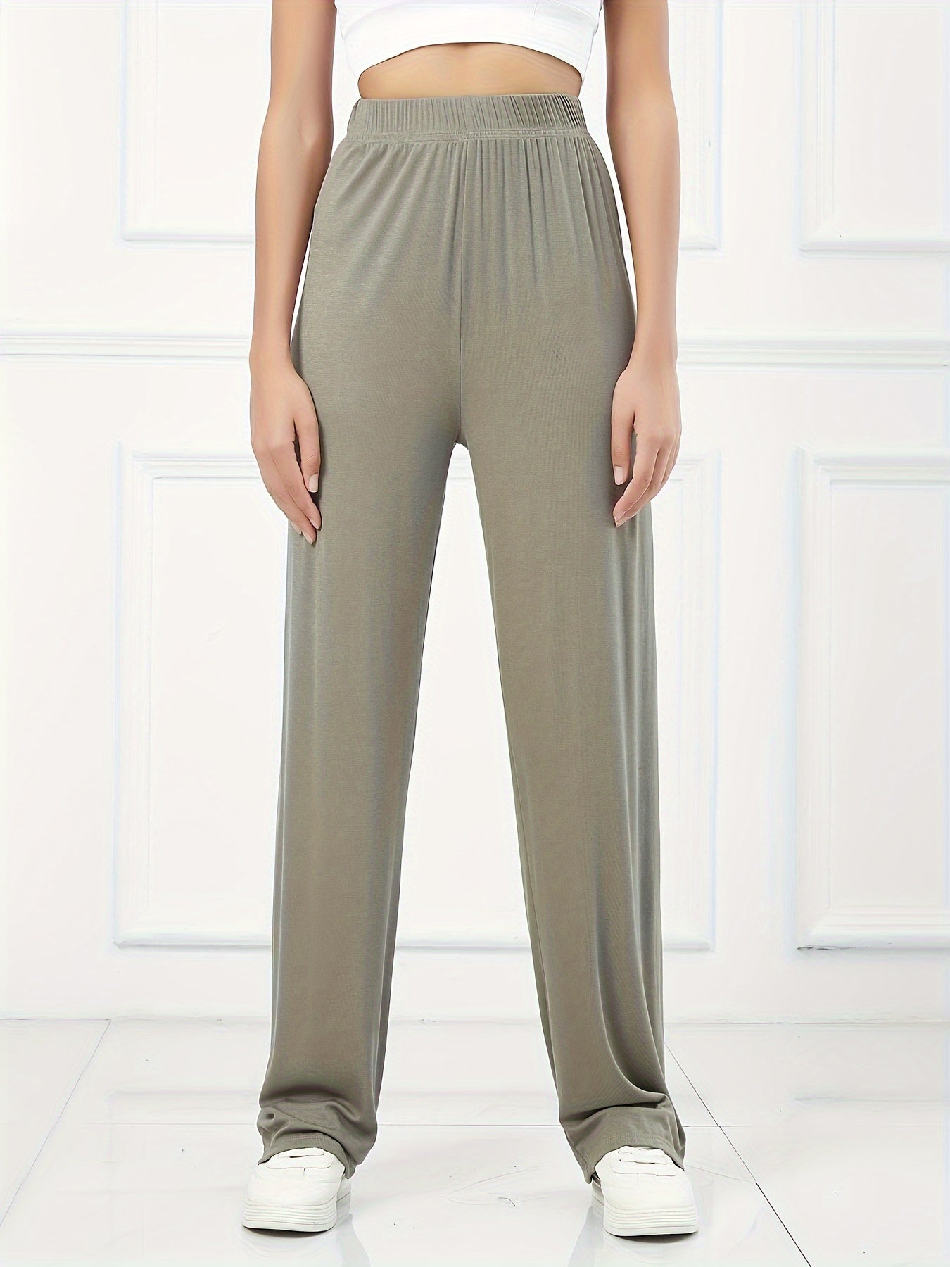 Comfortable Elastic Waist Casual Pants Women's Activewear