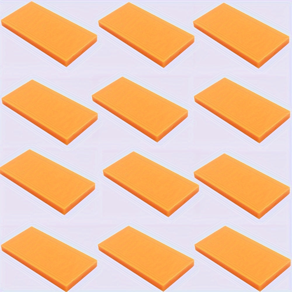 12pcs Building Block Set 2x4 Low Wall Flat Bricks Mixed Colors ABS Construction