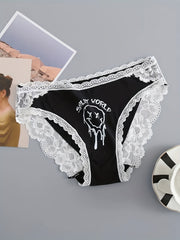3Pcs Lace Briefs Stretchy Intimates Panties Women's Lingerie
