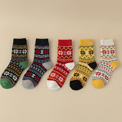 Boho Winter Warm Socks for Men & Women Christmas Retro Stretchy Socks