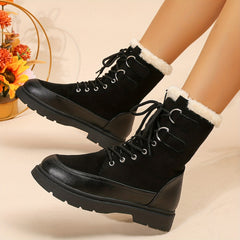 Women's Thickened Lace Up Boots Comfortable Thick Bottom Shoes