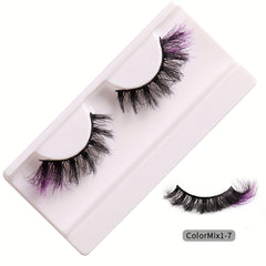 Multicolor False Eyelashes Faux Mink Lashes Thick Curling Natural Look Lashes