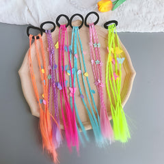 6pcs Colorful Braided Wigs Hair Ties With Decorations