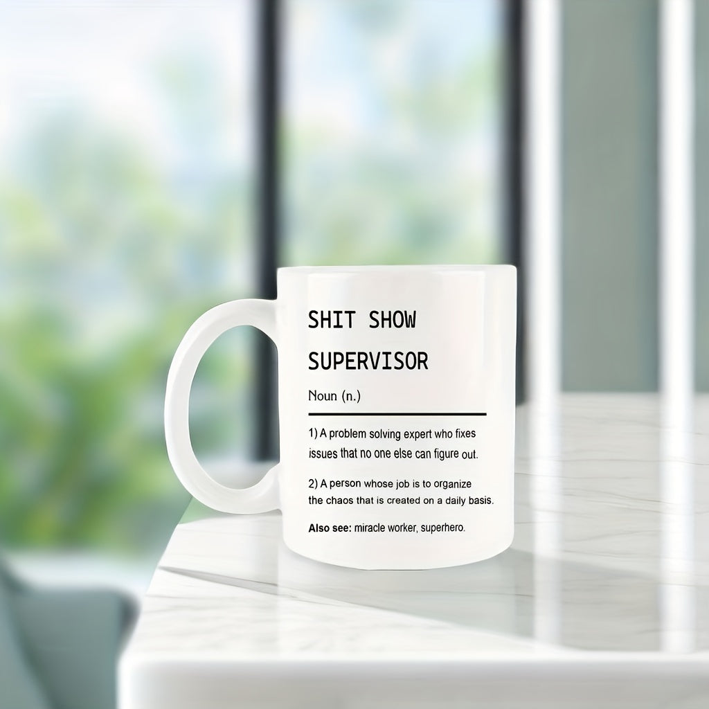 11oz Unique Letter Printed Coffee Mug Porcelain Cup Home Office