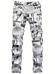 Men's Slim Fit Allover Print Jeans