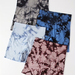 4pcs Tie Dye Biker Shorts High Elasticity for Gym Sessions