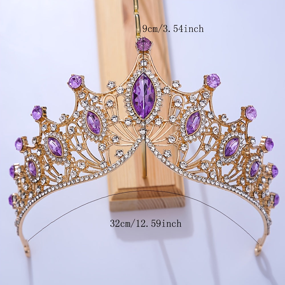 Baroque Vintage Crystal Crown Tiara for Women
