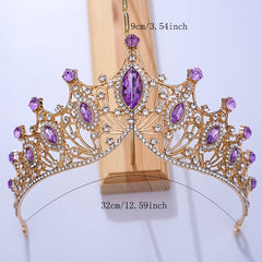 Baroque Vintage Crystal Crown Tiara for Women