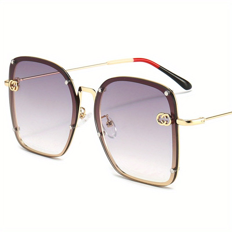 Unisex Square Sunglasses Rimless with Pouch