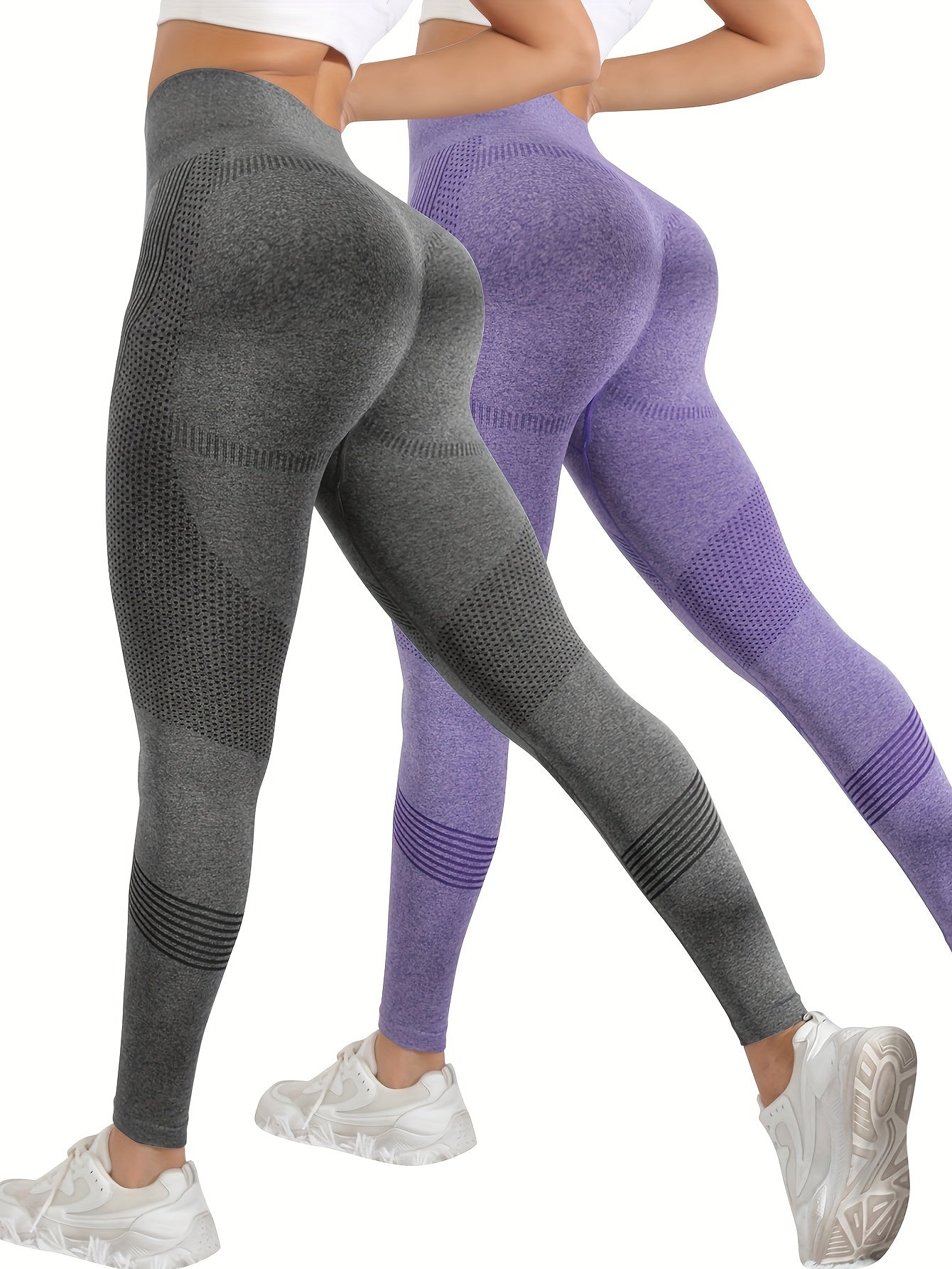 2pcs Quick Drying Slim Butt Lifting Yoga Pants Fitness Running Leggings
