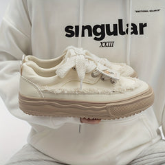 Platform Lace-Up Skate Shoes Thick Sole Women's Sneakers