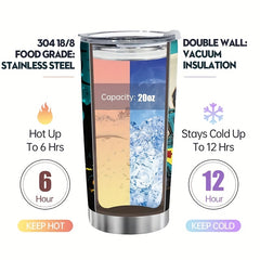 590ml Halloween Printed Stainless Steel Water Cup Double layer Leakproof Bottle
