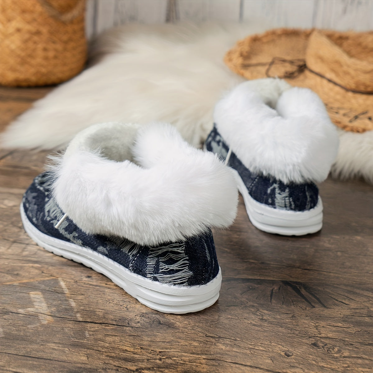 Women's Thermal Snow Shoes Outdoor Walking Comfort Winter Flat Shoes