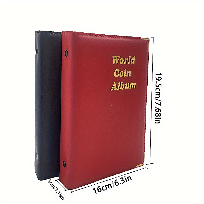 Leather Loose leaf 360 Grid Coin Collection Book Protect Showcase