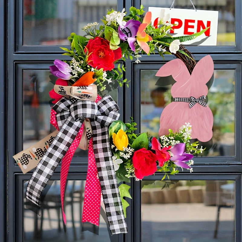 Easter Bunny Wooden Wreath Christmas Decorations