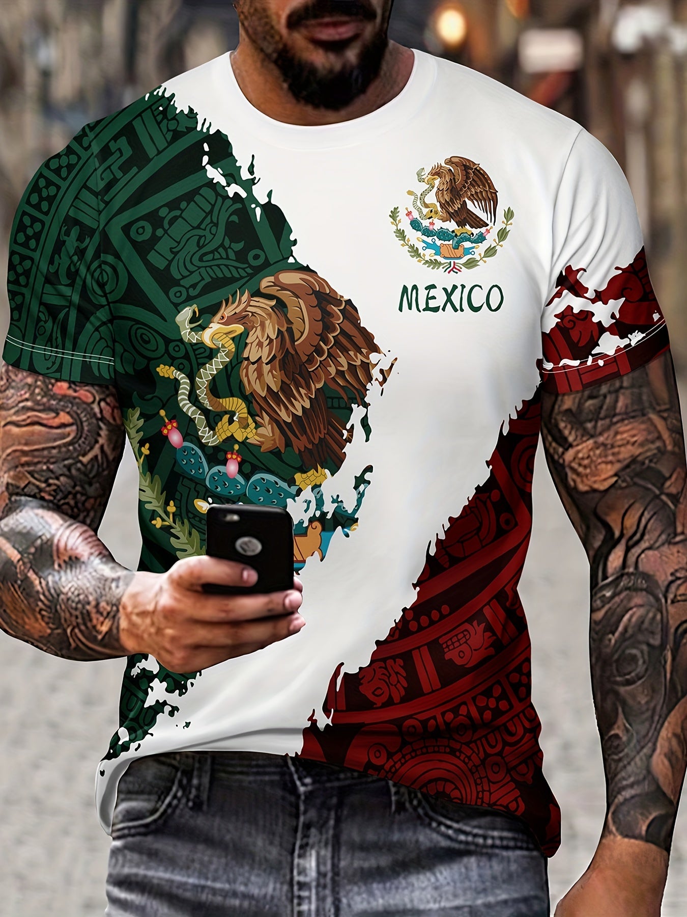 Mexican Theme 3D Digital Pattern Print Men's Graphic T shirt