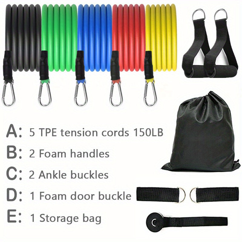 11pcs Pilates Stretch Stick Fitness Tension Puller Yoga Workout Equipment