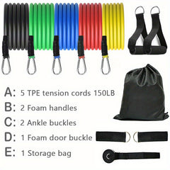 11pcs Pilates Stretch Stick Fitness Tension Puller Yoga Workout Equipment