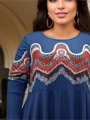 Women's Plus Tribal Print Maxi Dress