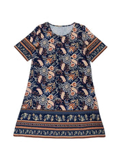 Floral Print Boho Short Sleeve Dress for Women