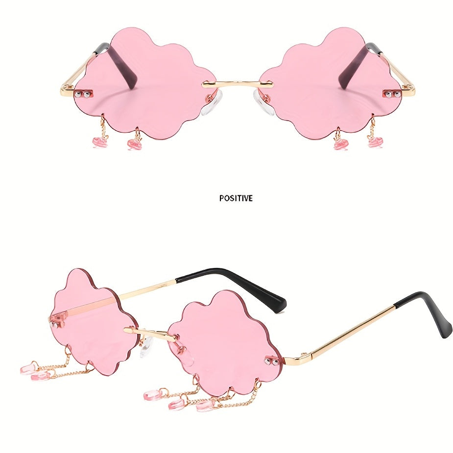 Cloud Sunglasses Raindrop Rimless Sunglasses Funny Party Glasses