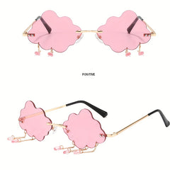 Cloud Sunglasses Raindrop Rimless Sunglasses Funny Party Glasses