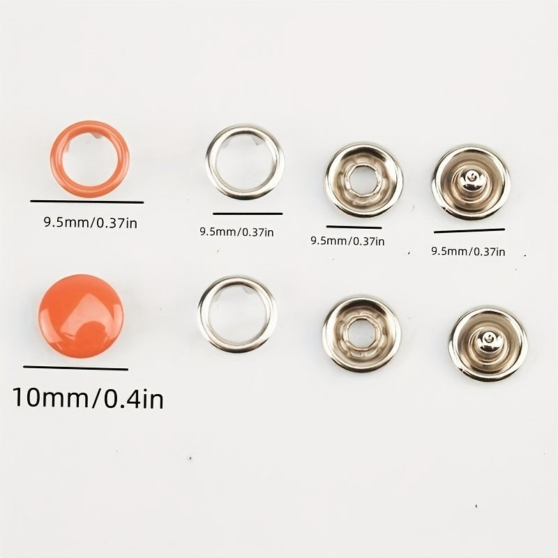 100pcs Mixed Metal Sewing Buttons Kit with Fasteners Plier Tool Kit