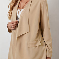 Casual Blazer Women's Plus Solid Blazer