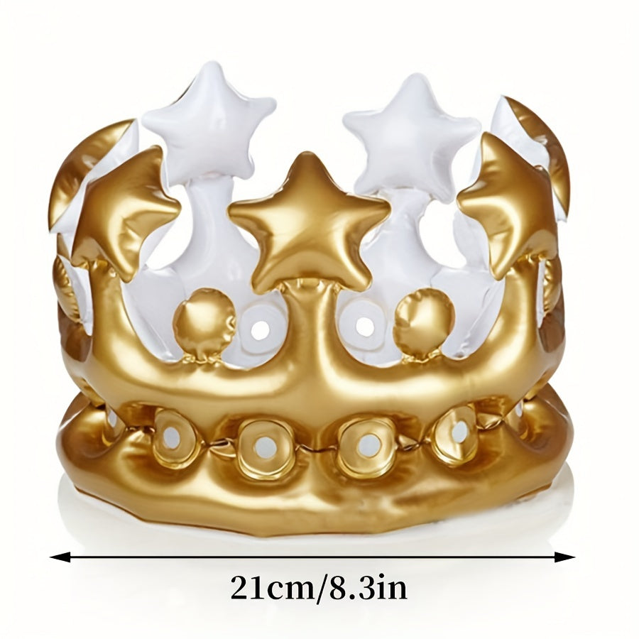 Inflatable Crown Tiara for Makeup Party and Special Occasions Novel Hat Crown