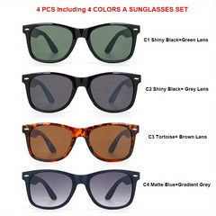4 Colors Men's Sunglasses Set Classic UV Protection Sunglasses