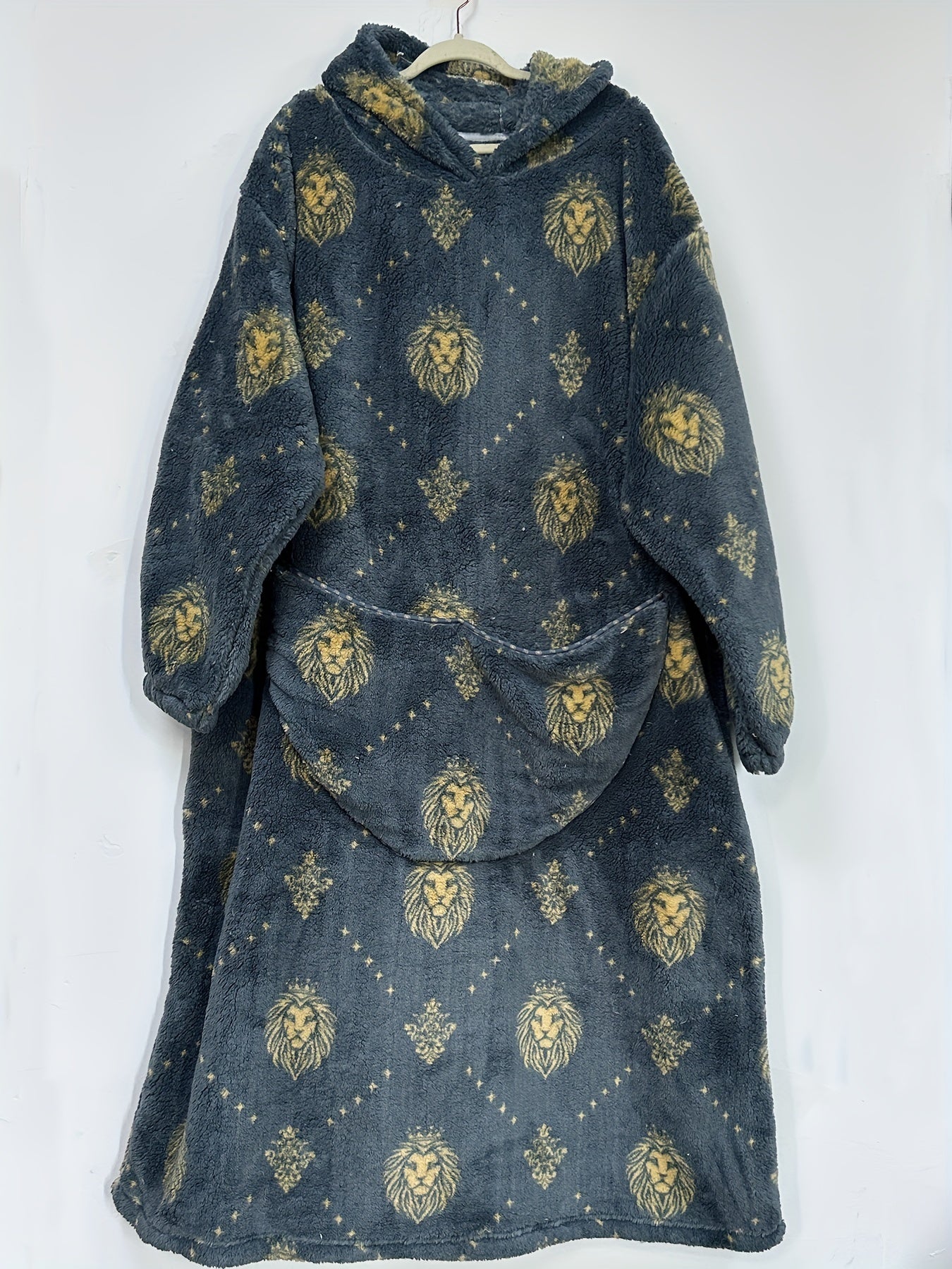 Polar Bear Flannel Nightgown Fleece Hooded Blanket