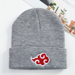 Men's Knit Hat Red Cloud Embroidery Anime Style Beanie
