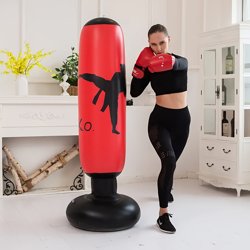 Inflatable Boxing Bag Stand 63in Fitness Training Punching Bag