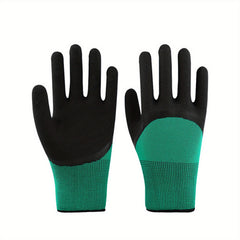 3 Pairs Outdoor Protective Work Gloves Nitrile Rubber Gloves Latex Garden Gloves