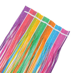 Macaron Rainbow Star Rain Silk Curtain Background Decoration