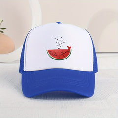 Kids Watermelon Print Mesh Baseball Cap Sunshade Breathable Peaked Cap