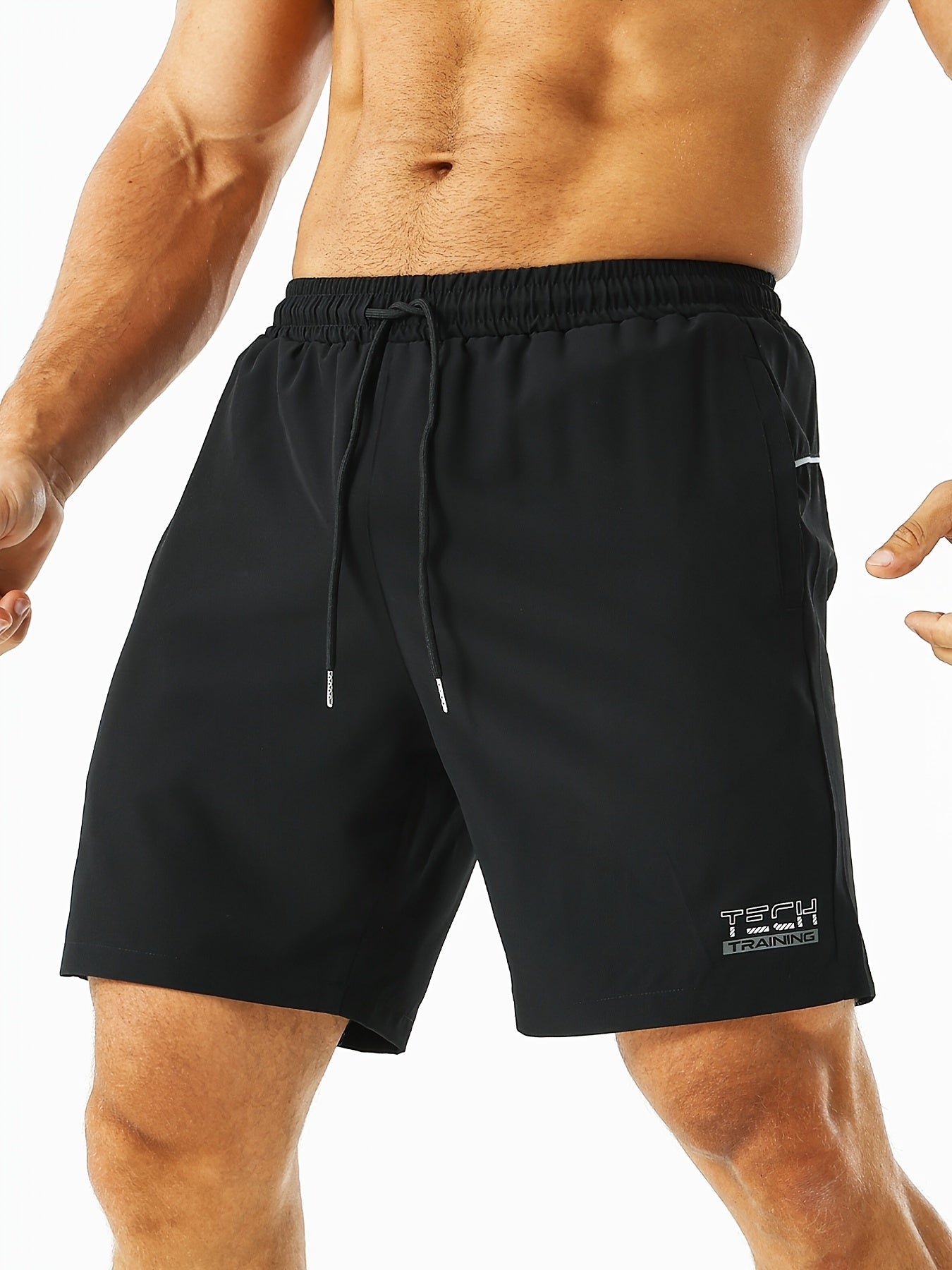 Men's Casual Letter Print Drawstring Shorts for Summer Gym Workout