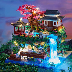 2000pcs Peach Blossom Pool Building Blocks ABS Material