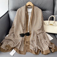 Geometric Pattern Wide Shawl Polyester Scarf