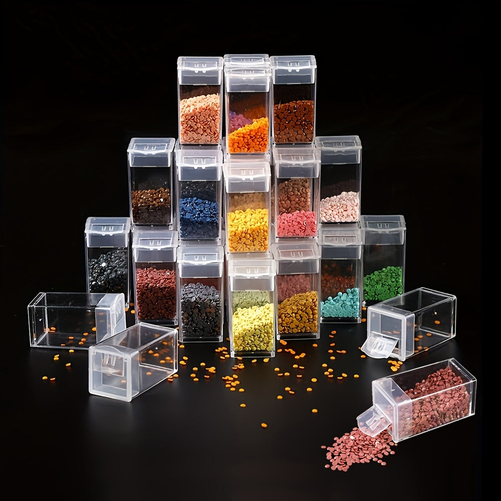 12pcs Clear Bottle Organizer for DIY Mosaic Diamond Painting Bead Crafts