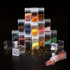 12pcs Clear Bottle Organizer for DIY Mosaic Diamond Painting Bead Crafts
