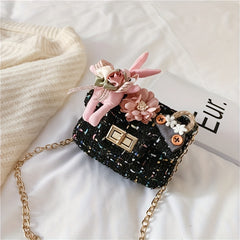 Girls Flower & Pearl Crossbody Bag Coin Purse Kids Accessories