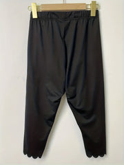 Scallop Trim Skinny Capris Leggings Casual Crop Leggings