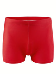 Men's Quick Dry Swim Trunks Solid Mid Stretch Comfortable Breathable Pants Swimw