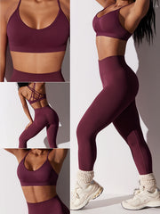 Criss Cross Sports Bra & High Waist Leggings Set