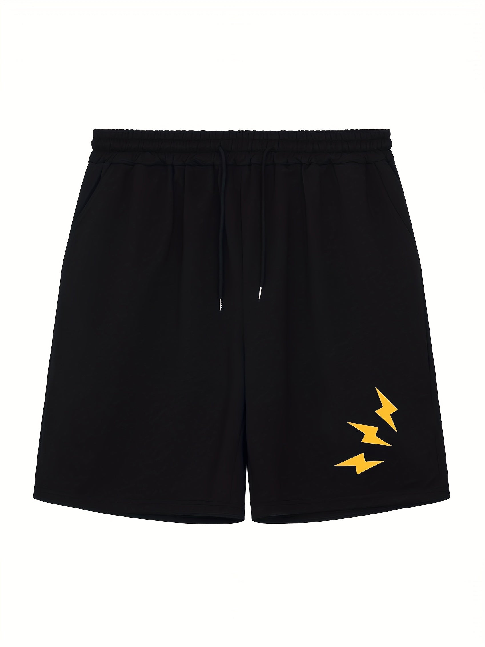 Men's Lightning Print Workout Shorts Active Breathable Drawstring