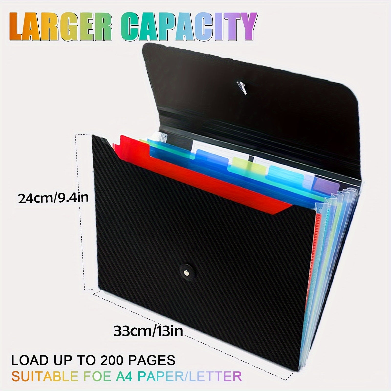 Colorful Expanding File Folder 7 Pockets Accordian File Holder